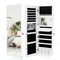 Costway Mirror Jewelry Cabinet 96 LED Lights Wall Door Mounted Armoire w/ Makeup Rack